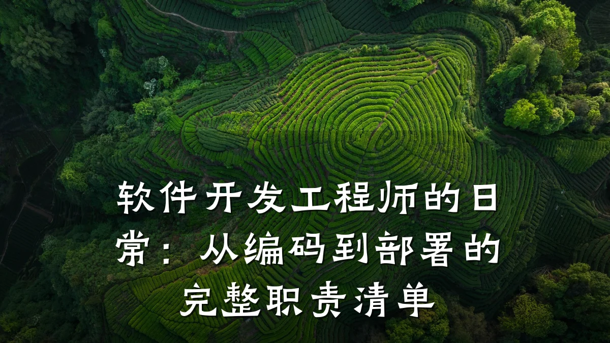 软件开发工程师的日常:从编码到部署的完整职责清单