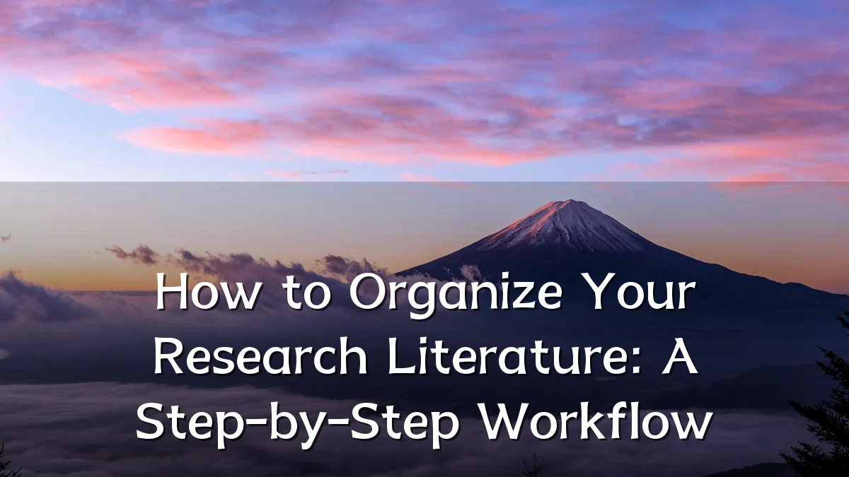 How to Organize Your Research Literature: A Step-by-Step Workflow