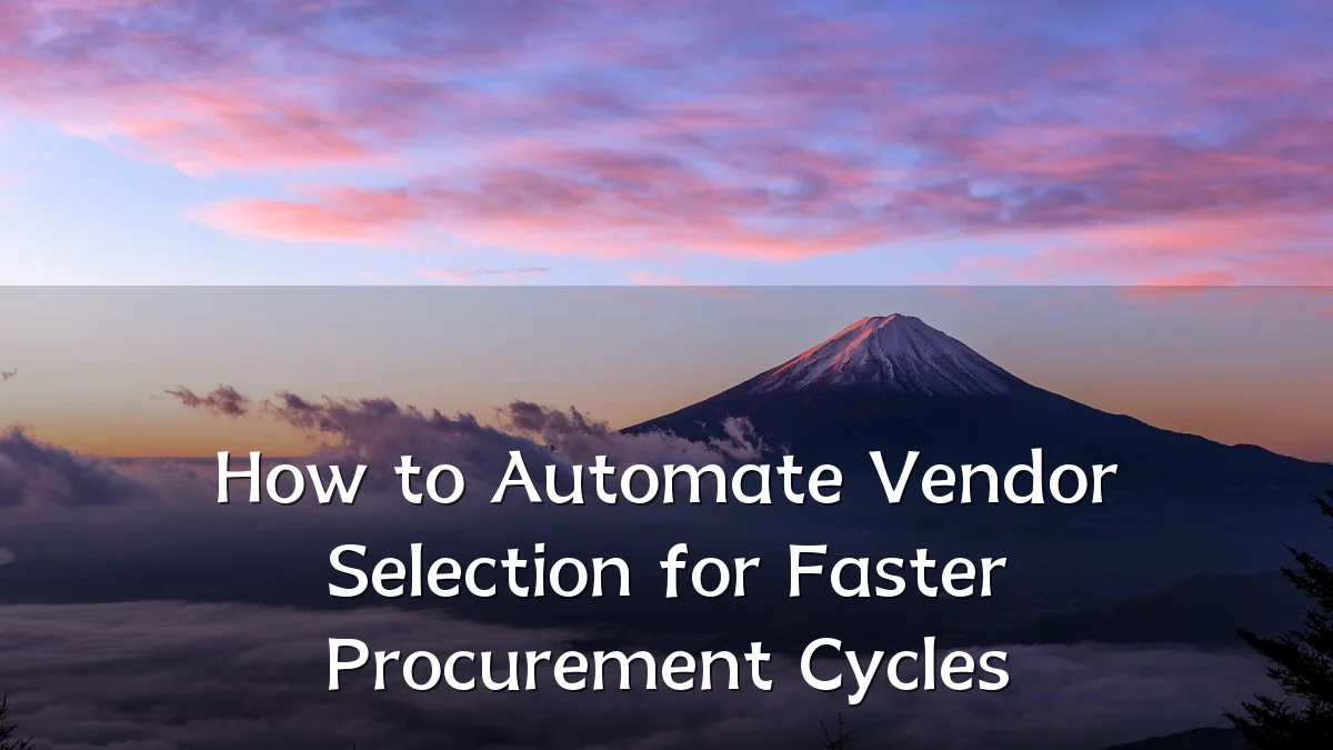 How to Automate Vendor Selection for Faster Procurement Cycles