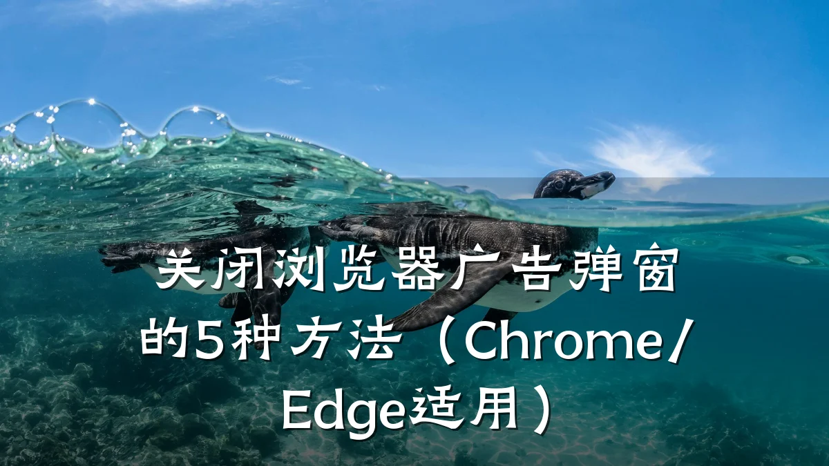 关闭浏览器广告弹窗的5种方法（Chrome/Edge适用）