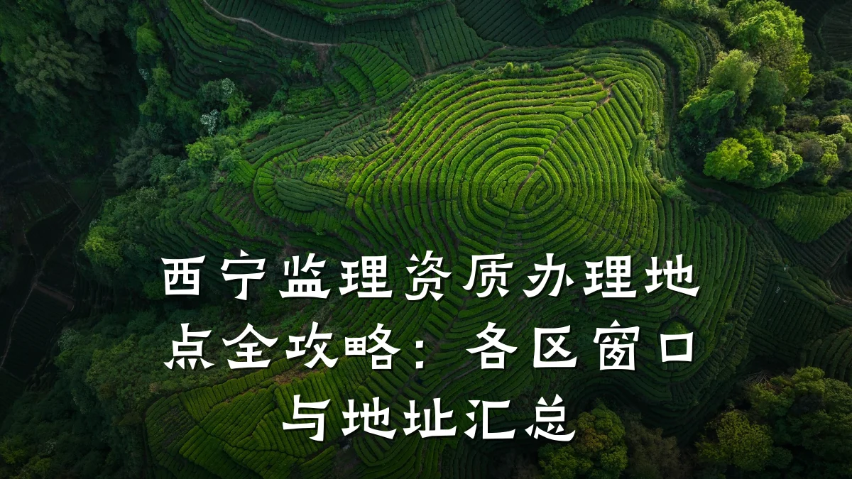西宁监理资质办理地点全攻略：各区窗口与地址汇总