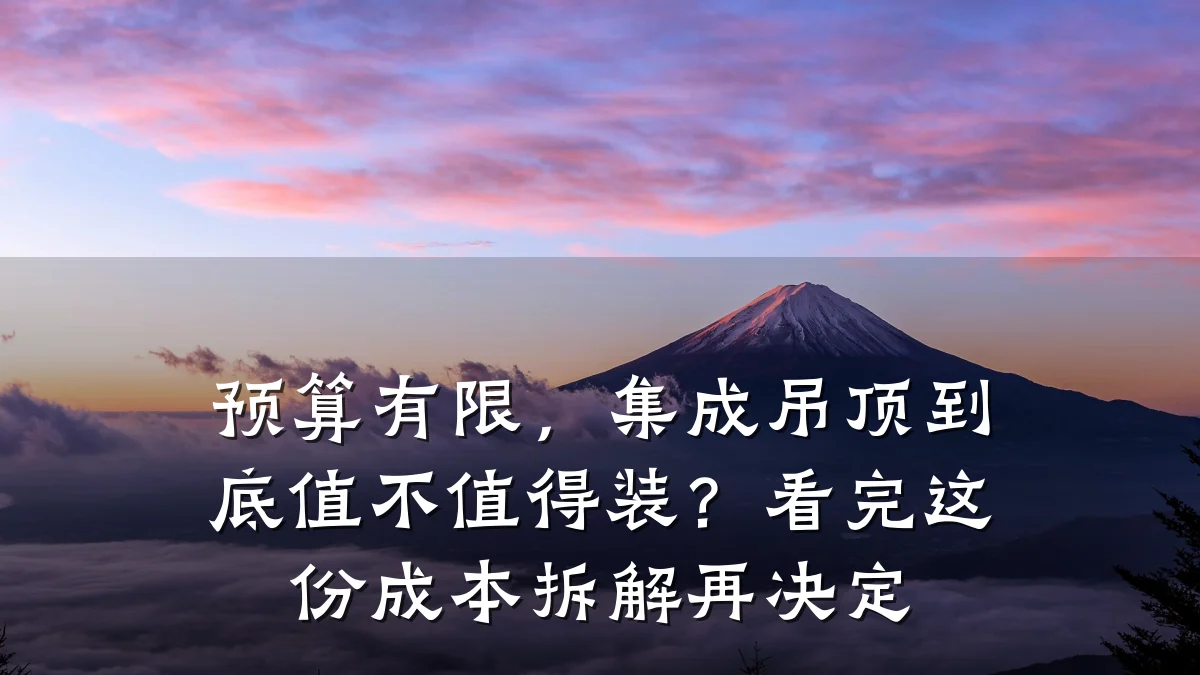 预算有限,集成吊顶到底值不值得装?看完这份成本拆解再决定